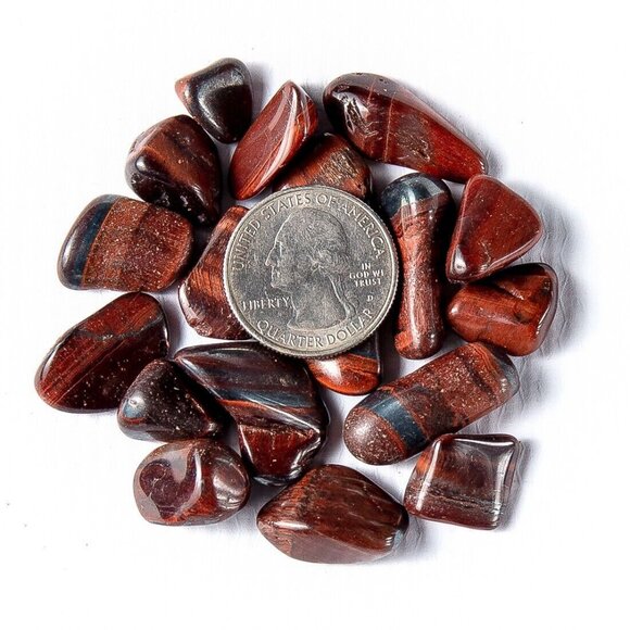 1 Pound Tumbled Gemstone Collection Red Multi Blue Gold Tigers Eye Small Stones - Picture 2 of 11